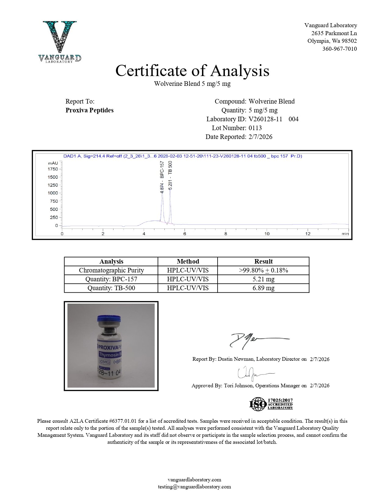 Wolverine Blend COA Wolverine Blend Certificate of Analysis